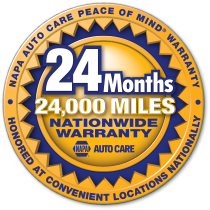 NAPA AutoCare 24-month/24,000-mile nationwide warranty emblem